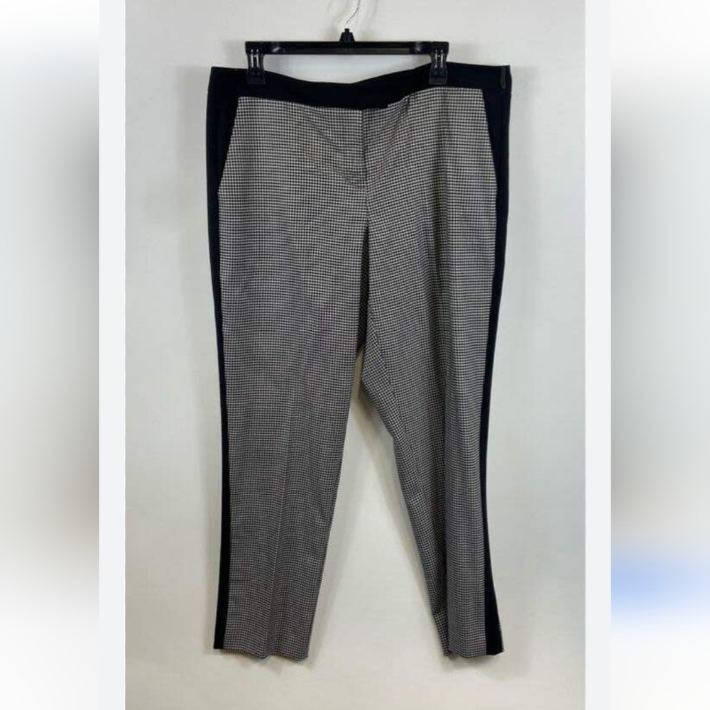 Vince Camuto Black White‎ Houndstooth Ankle Pants Size 14